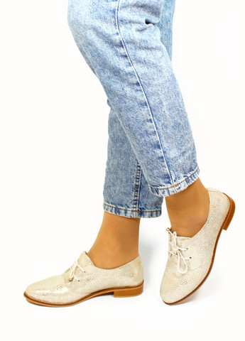 It-Girl Жіночі туфлі дербі бежевий з натуральна шкіра, — літо (317211670)