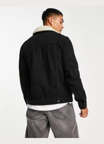 Черная демисезонная куртка джинсовая байкерская Asos 101213024