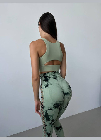 Топ з вирізом на спині та чашками, кольору хакі, розмір L Trends (330757064)