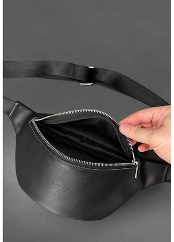 Шкіряна поясна сумка-бананка Kanny чорна BlankNote (348359334)