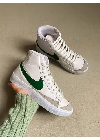 КРОССОВКИ ЖЕНСКИЕ NIKE BLAZER HIGH WHITE GREEN НАЙК БЛЕЙЗЕР No Brand серые демисезоны (367172500)