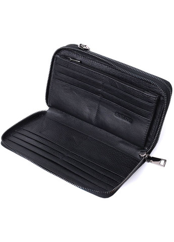 Мужской клатч на два отделения из натуральной кожи 22684 Черный st leather (331906316)