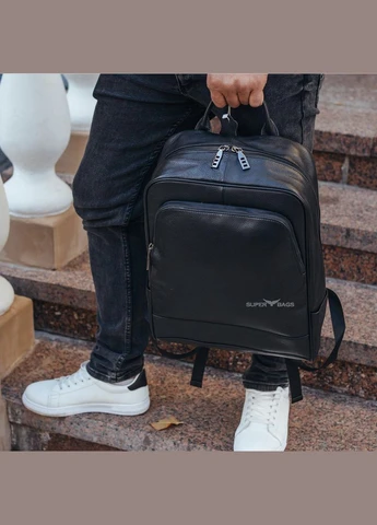 Чоловічий рюкзак шкіряний міський для ноутбука чорний B2-884371A Tiding Bag (331900757)