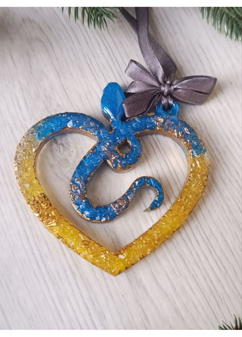 Новогодняя игрушка из эпоксидной смолы ручной работы Змея сердце Hand Made (365722550)