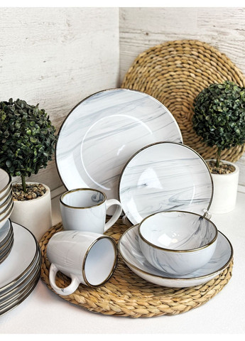 Тарілка десертна 19 см Maritimo Golden rim white IN0019MAR Intrendo (366153340)