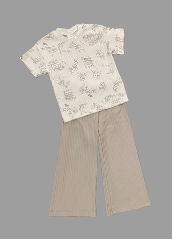 Комбинированная всесезон пижама для девочки. футболка + брюки NEWGEN