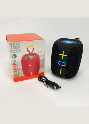 Портативна Bluetooth колонка TG658 8W з RGB підсвічуванням, Бездротова колонка потужна. Колір: чорний No Brand (359475302)