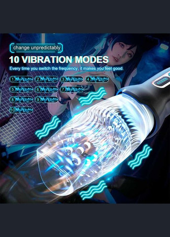 Автоматический мастурбатор с ротацией Warrior 360 – 10 режимов вибрации, 5 режимов ротации Drive No Brand (335863383)