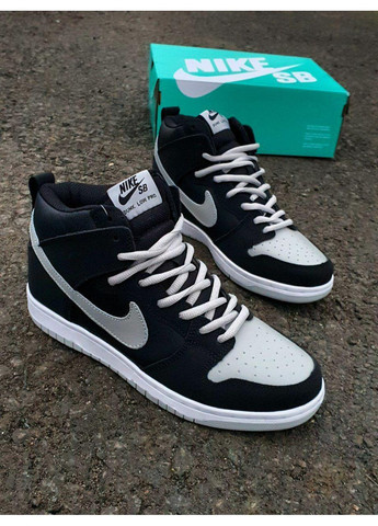 КРОСІВКИ ЖІНОЧІ NIKE SB DUNK HIGH BLACK GREY НАЙК СБ ДАНК No Brand сірі демісезони (367174519)