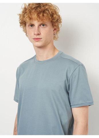 Темно-сіра футболка сіро-блакитна з коротким рукавом Malta