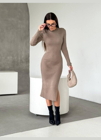 Бежева вʼязана сукня ao401 No Brand