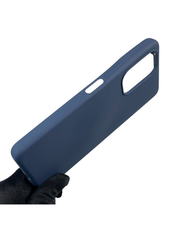 Чехол для Camon 19 (CI6n) силиконовый с микрофиброй нескользящий на техно камон 19 темно-синий Tecno (366385896)