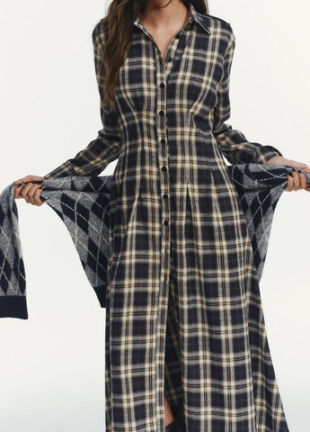 Комбинированное платье Zara в клетку