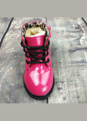 Лаковані черевики з хутром Dinimigi малинові No Brand (303612735)