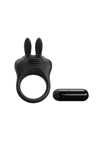 Вибро-ерекционное кольцо с ушками черное, 7.4 х 4.2 см Pretty Love (372738104)