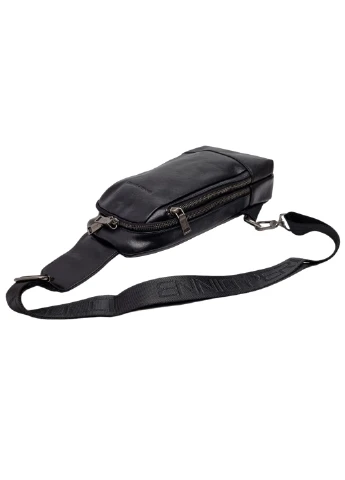 Нагрудная слинг сумка натуральная кожа 6299Z black Ennio (379834380)