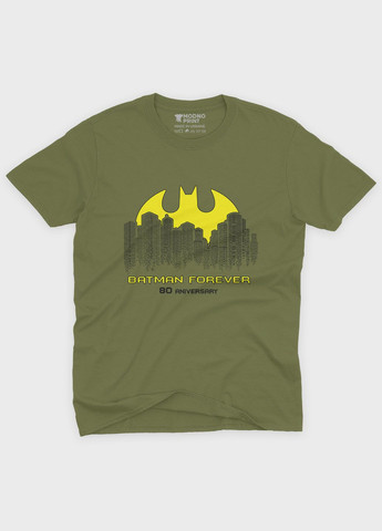 Хаки (оливковая) мужская футболка с принтом супергероя - бэтмен (ts001-1-hgr-006-003-036) Modno