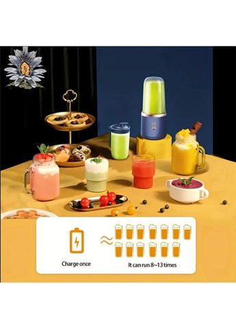 Портативний електричний міні-блендер з двома чашами USB-перезаряджається Ручний смузі-міксер для спорту Sapphire Smooth No Brand (368774981)