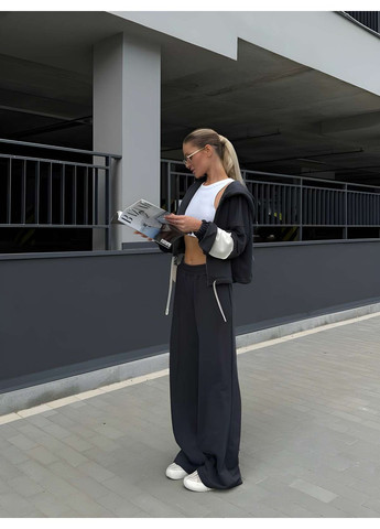 Спортивний костюм штани + кофта з капюшоном тринитка петля, жіночий кост... Україна (355059363)