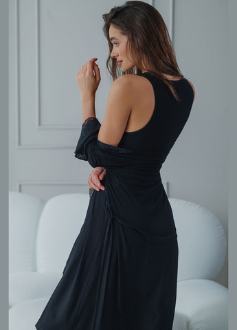 Ночнушка "New York" чорна з мереживом TimiRilla Lingerie (302509435)