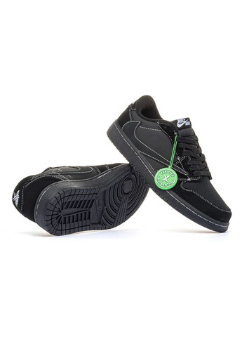Чорні Осінні кросівки чоловічі og x travis scott blаck, вьетнам Nike Air Jordan 1 Low