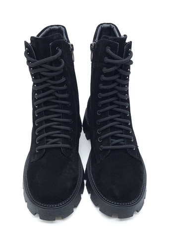 Осенние женские ботинки зимние черные замшевые k-16-3 23 см (р) Kento