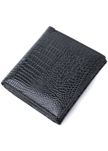 Женский компактный кошелек из натуральной лакированной кожи 22688 st leather (394615879)