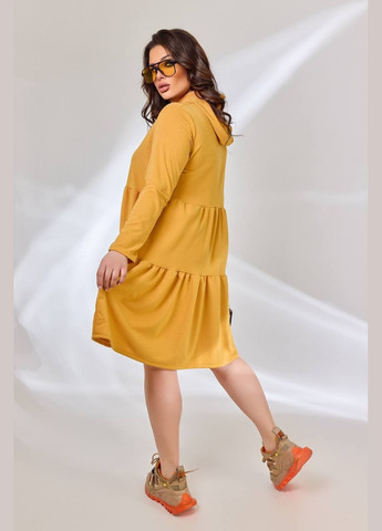 Гірчична сукня з капюшоном No Brand