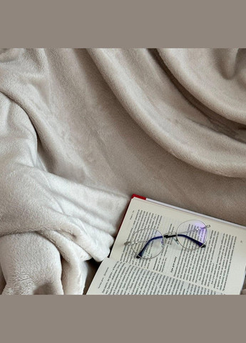 Плед микрофибра велсофт однотонный евро 200х220 Светлый М-lel-003 (М-lel-003) No Brand (306633994)