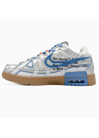 Серые демисезонные кроссовки мужские nike off-white x rubber dunk grey / blue найк офф вайт No Brand