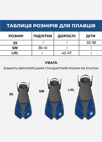 Спортивні ласти для плавання Shark () регульовані для дайвінгу, снорклінгу, басейну, підводного полювання Довжин VelaSport (273422124)