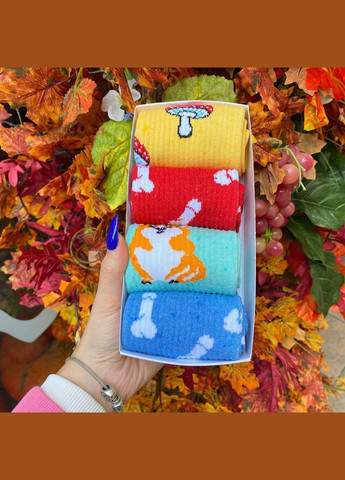 Комбинированные бокс женских высоких носков 36-41 на 4 пары в подарочной коробке Vakko (308336843)