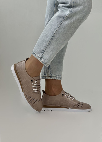 Кофейные слипоны женские кожаные на полную ножку Sherlock Soon