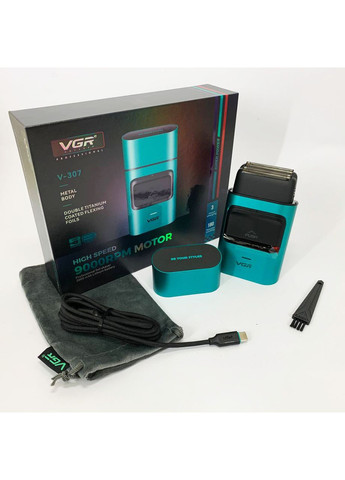 Электробритва-шейвер для бороды и лица V-307 GREEN AT-904 металлический корпус VGR (366238779)