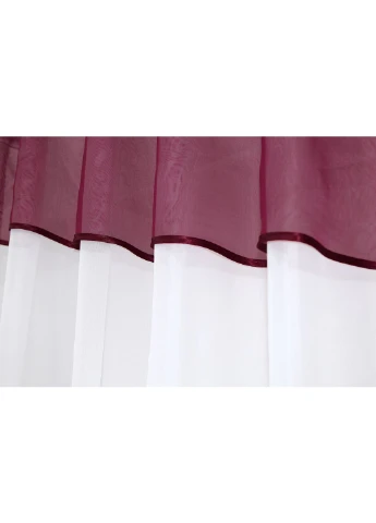 Кухонна фіранка № 098к бордовий з білим 270х170 см (52-0065) VR-Textil (299634152)