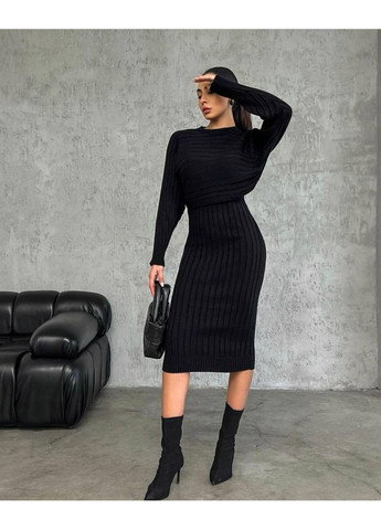 Чорна повсякденний, кежуал сукня No Brand однотонна