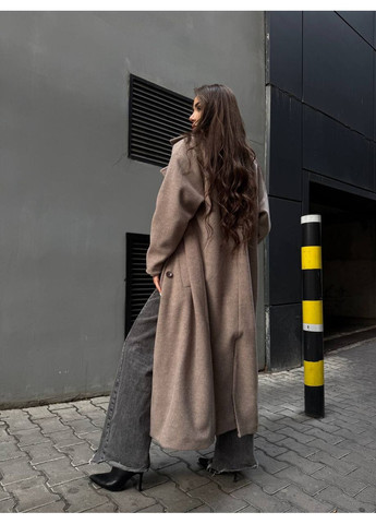 Коричневое демисезонное Пальто женское кашемировое Style Point