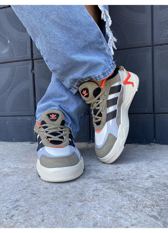 Серые демисезонные кроссовки мужские adidas niteball ii orbit green orange адидас найтбол No Brand