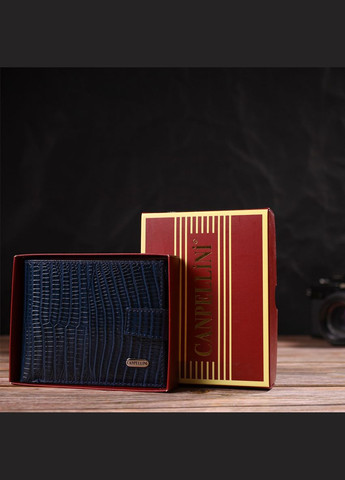 Гаманець чоловічий Шкіряний з тисненням 21887 Синій Canpellini (306881748)