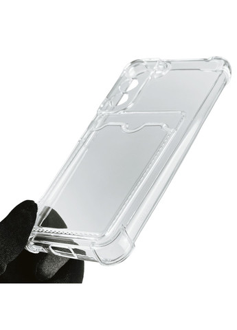 Чехол для Galaxy S22 SM-S901B с бронь углами с карманом для карточек k-pop на самсунг с22 прозрачный Samsung (366021001)