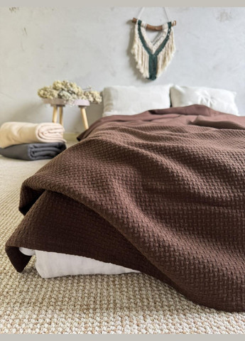 Покрывало Wheat хлопковое коричневое 140х200 см ZEINTEX (325875893)