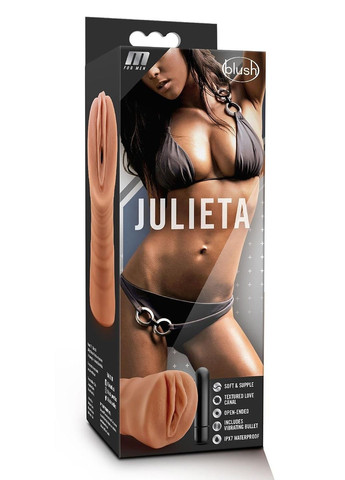 Мастурбатор реалістичний M For Men Julieta з кулею, що вібрує, бежевий Blush (298688448)