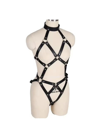 Шкіряний бондажний комплект з ошейником для ролевих ігор No Brand (361072376)