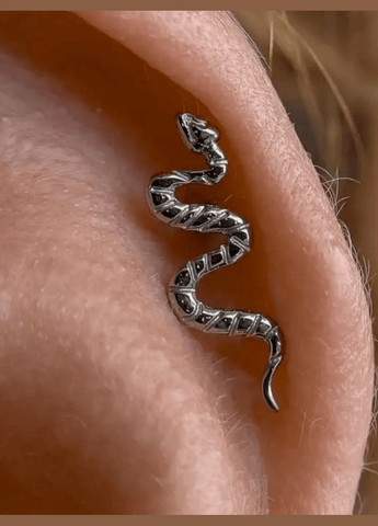 Серебряная серьга для хеликса Змея (40075) IRIJ (331017198)
