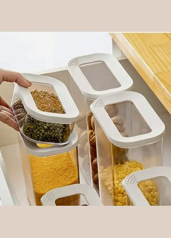 Контейнер 1500 мл овальний пластиковий для зберігання сипких продуктів прозорий No Brand (322312864)