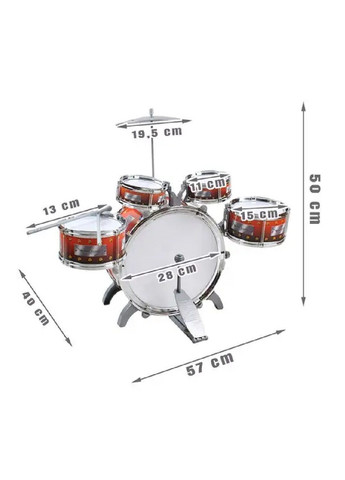 Детская барабанная установка барабаны с тарелкой стульчиком для детей мальчиков девочек 57х40х50 см (476419-Prob) Unbranded (280957222)