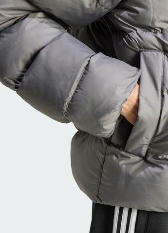 Серая демисезонная пуховик tonal hooded adidas