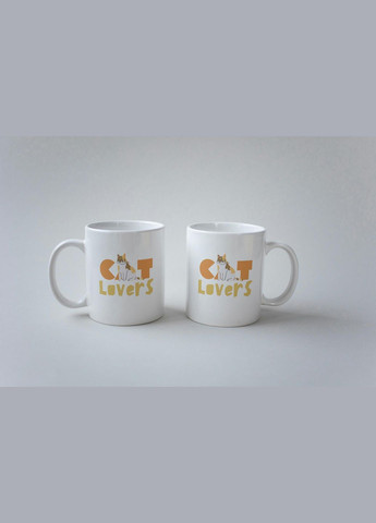 Кружка с принтом "Cat Lovers" 330 мл Белая No Brand (324263589)