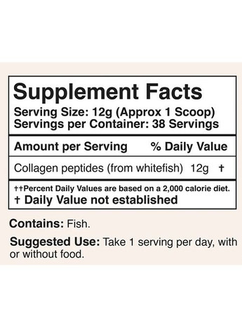 Double Wood Marine Collagen Peptides 456 g /38 servings/ Double Wood Supplements (296716670)