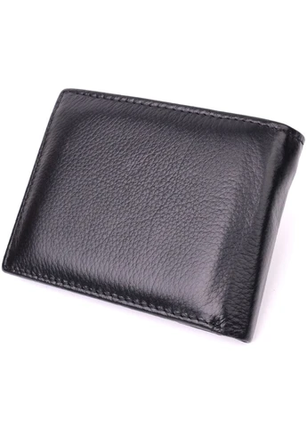 Зручне чоловіче портмоне з натуральної шкіри 22482 Чорний st leather (394613350)